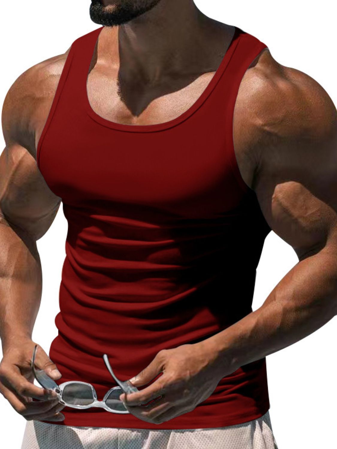 Men's Plus Size Wide Strap Tank Singlets Luxurious Weddings