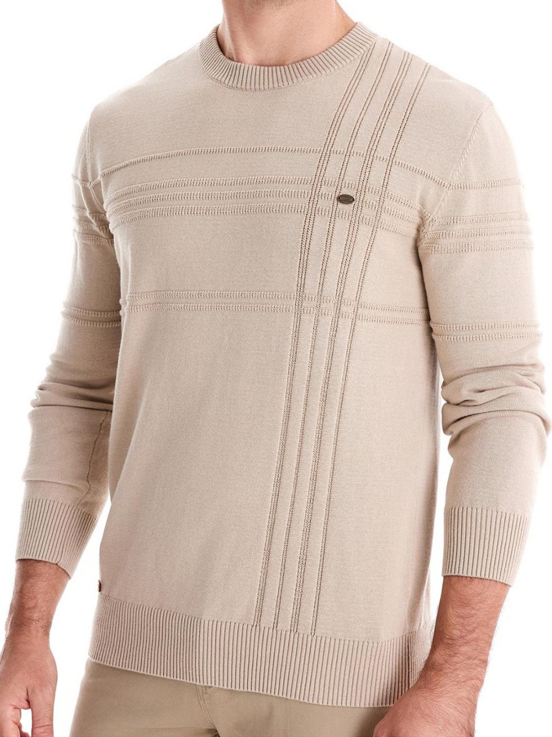Men's Round Neck Striped Sweater Sweatshirt Luxurious Weddings
