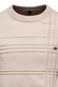 Men's Round Neck Striped Sweater Sweatshirt Luxurious Weddings