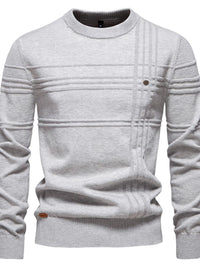 Men's Round Neck Striped Sweater Sweatshirt Luxurious Weddings