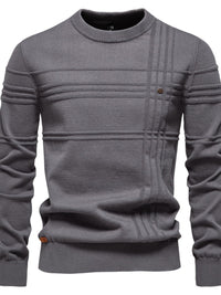 Men's Round Neck Striped Sweater Sweatshirt Luxurious Weddings