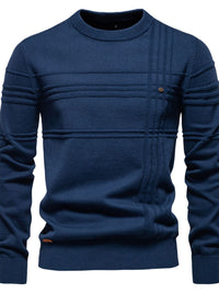 Men's Round Neck Striped Sweater Sweatshirt Luxurious Weddings