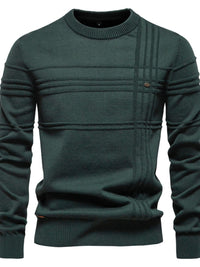 Men's Round Neck Striped Sweater Sweatshirt Luxurious Weddings