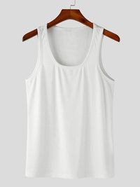 Men's Square Neck Wide Strap Tank Singlet Luxurious Weddings