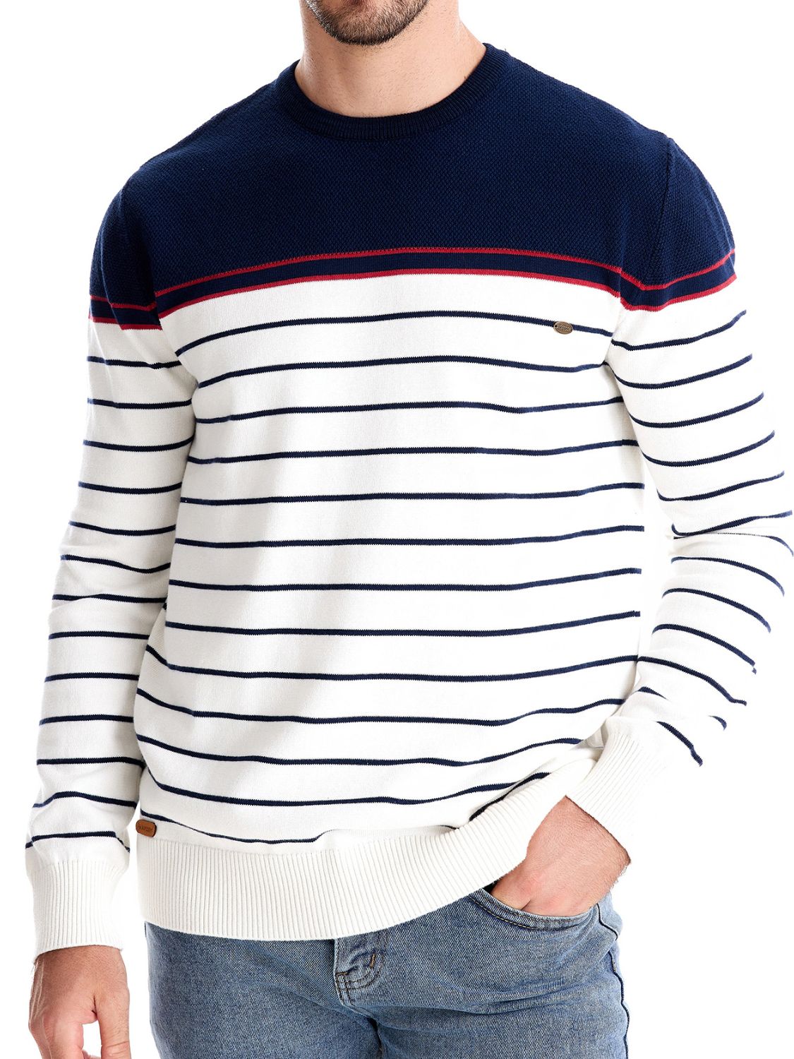 Men's Striped Round Neck Long Sleeve Sweater Sweatshirt Luxurious Weddings