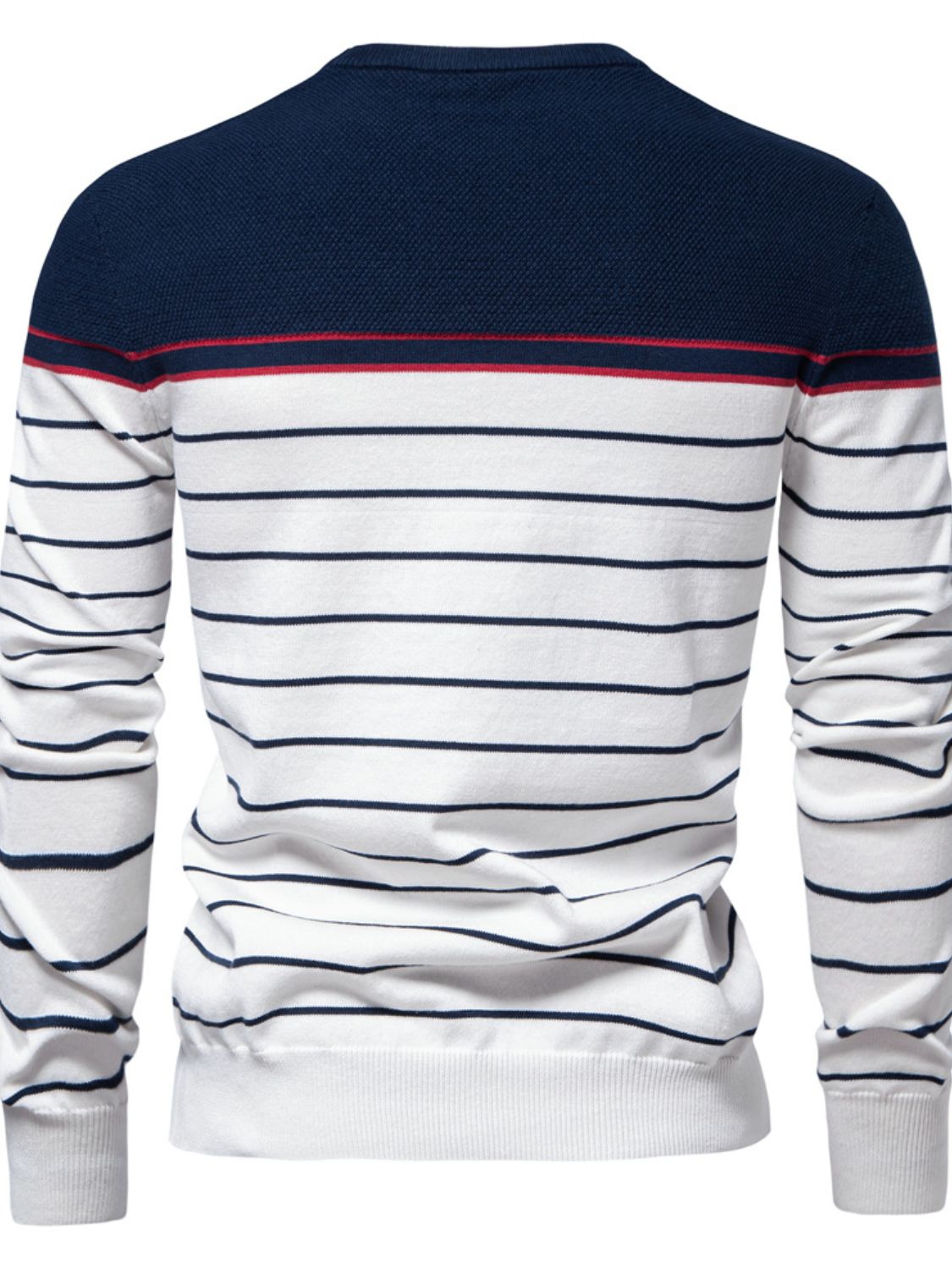 Men's Striped Round Neck Long Sleeve Sweater Sweatshirt Luxurious Weddings