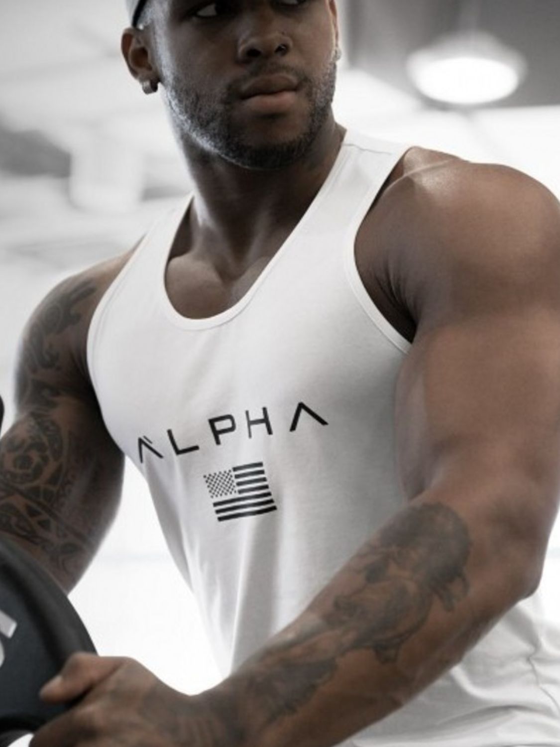 Men's US Flag Round Neck Tank Singlets Luxurious Weddings