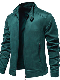 Men's Zip Up Long Sleeve Biker Jacket Men’s jacket Luxurious Weddings