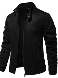 Men's Zip Up Long Sleeve Biker Jacket Men’s jacket Luxurious Weddings
