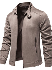 Men's Zip Up Long Sleeve Biker Jacket Men’s jacket Luxurious Weddings