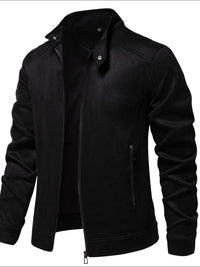 Men's Zip Up Long Sleeve Biker Jacket Men’s jacket Luxurious Weddings