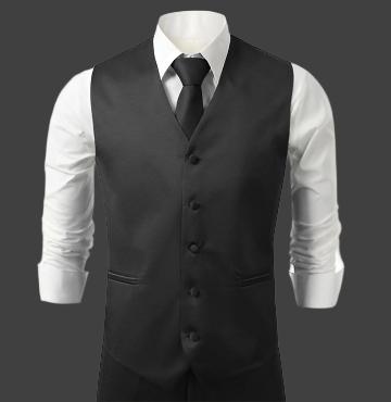 Men's Black Waistcoat Vest & Tie Set Waistcoat Luxurious Weddings