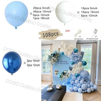 Metal Blue Purple Balloon Garland Arch Kit Kids for Birthday Party Decoration Baby Shower Wedding Supplies Decor Latex Balloons Balloon Garlands