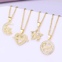 Mother's Day Mama Letter Pendant Necklace For Women Stainless Steel Mom Nameplate Clavicle Chain Choker Personality Jewelry Gift Luxurious Weddings