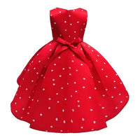 Girls Elegant Polka Dots Dress Luxurious Weddings