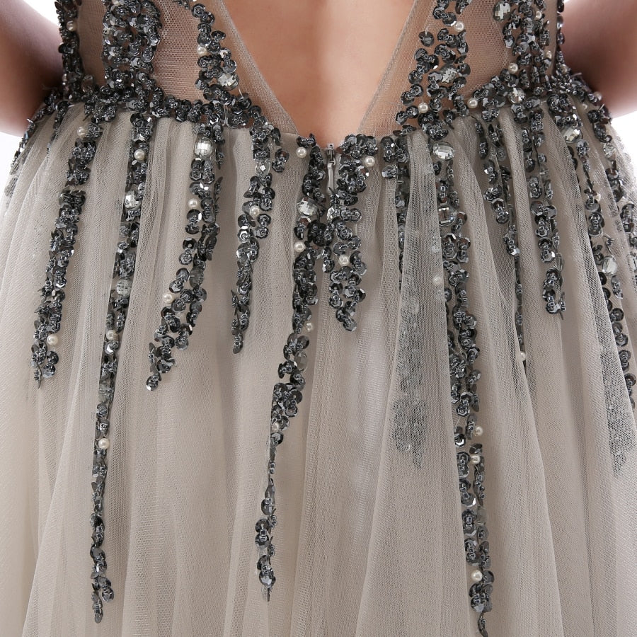 Natalie Side Split Backless Gown prom dress Luxurious Weddings