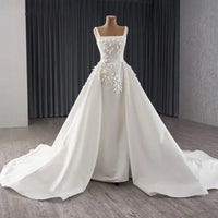 Generous A-Line Satin Wedding Dresses for Modern Brides