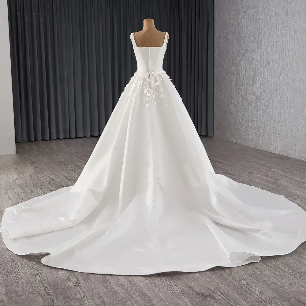 Generous A-Line Satin Wedding Dresses for Modern Brides