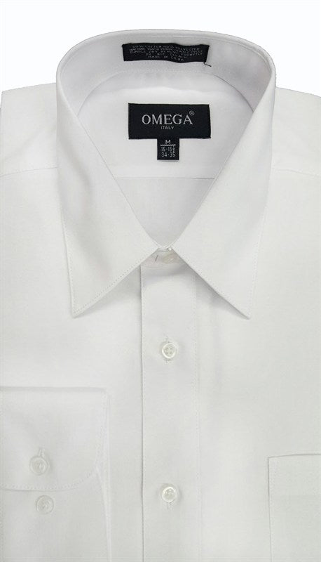 a white dress shirt with a black label on it