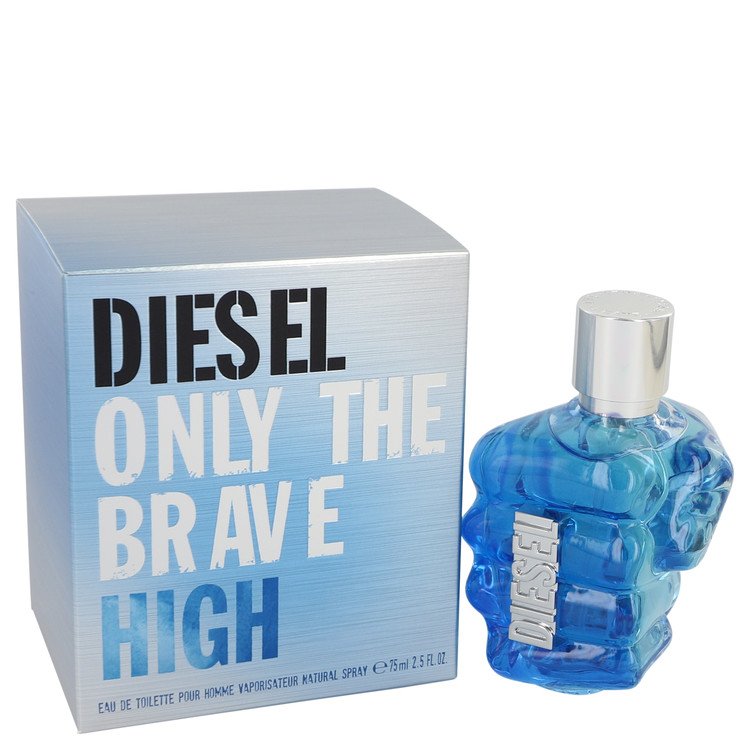 Only The Brave High Eau De Toilette Spray by Diesel 75 ml packaging and bottle, a luxurious fragrance for men.