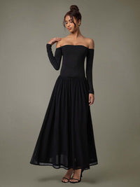 Off Shoulder Long Sleeve Maxi Dress dress Luxurious Weddings