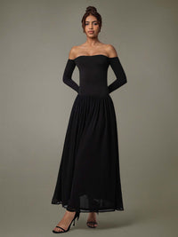 Off Shoulder Long Sleeve Maxi Dress dress Luxurious Weddings