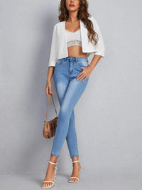 Open Front 3/4 Sleeve Blazer Luxurious Weddings