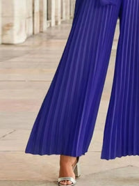 Pleated Sleeveless Wide Leg Jumpsuit Jumpsuit Luxurious Weddings