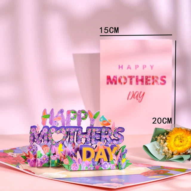 Pop-Up Flower Card Flora 3D Greeting Card for Birthday Mothers Father's Day Graduation Wedding Anniversary Get Well Sympathy Luxurious Weddings