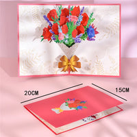 Pop-Up Flower Card Flora 3D Greeting Card for Birthday Mothers Father's Day Graduation Wedding Anniversary Get Well Sympathy Luxurious Weddings