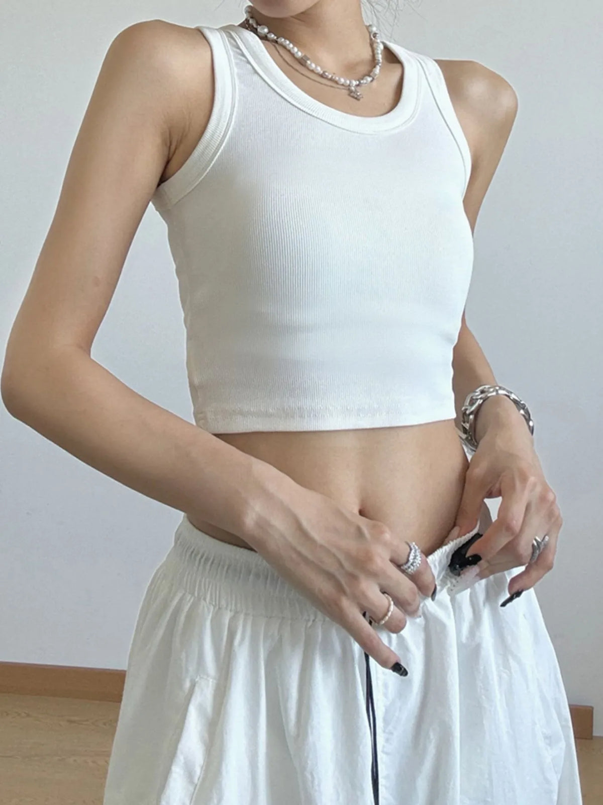 Ribbed Crop Tank Top Women's Tops Luxurious Weddings