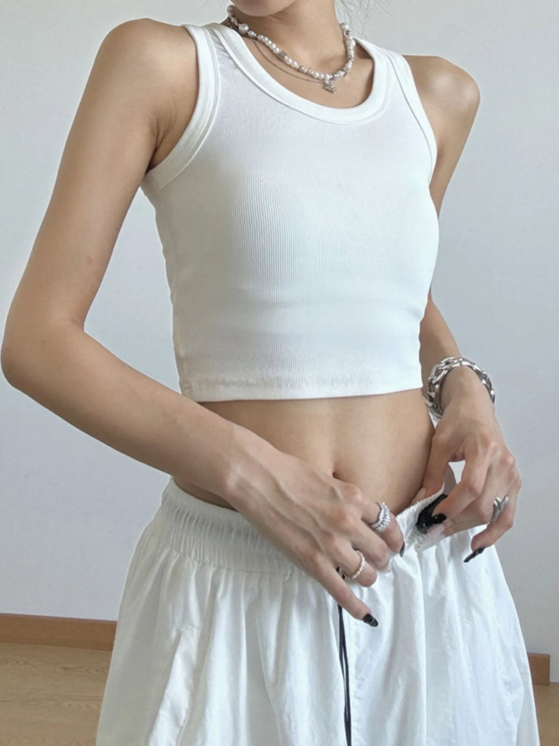 Ribbed Crop Tank Top Women's Tops Luxurious Weddings