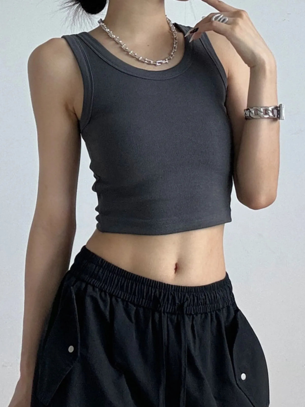 Ribbed Crop Tank Top Women's Tops Luxurious Weddings