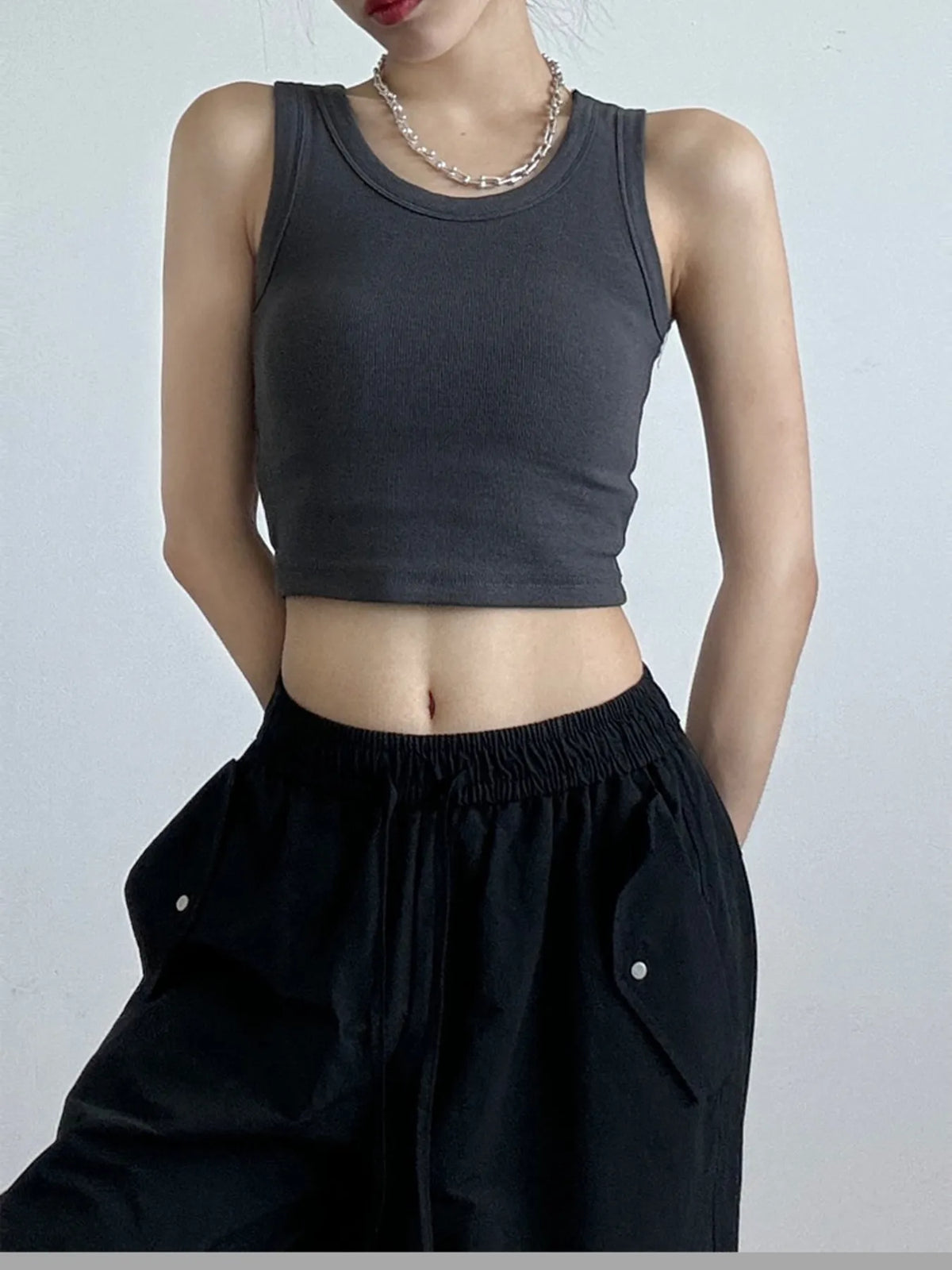 Ribbed Crop Tank Top Women's Tops Luxurious Weddings