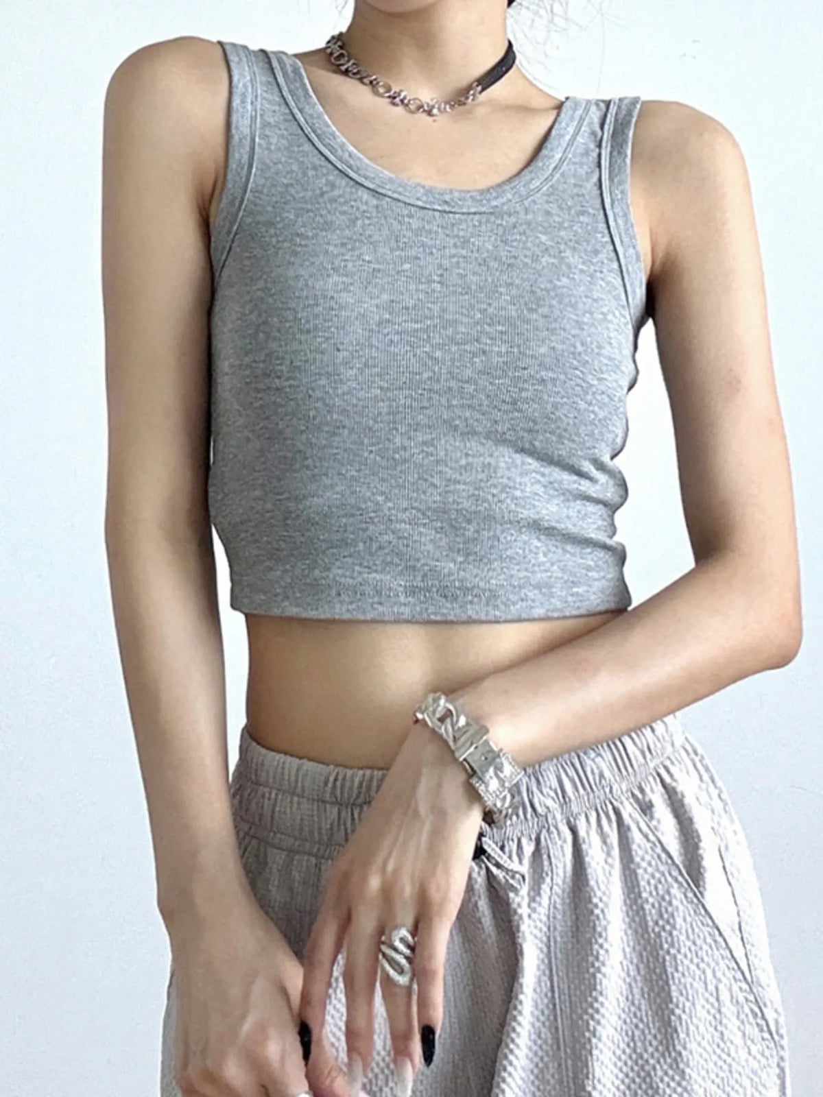 Ribbed Crop Tank Top Women's Tops Luxurious Weddings