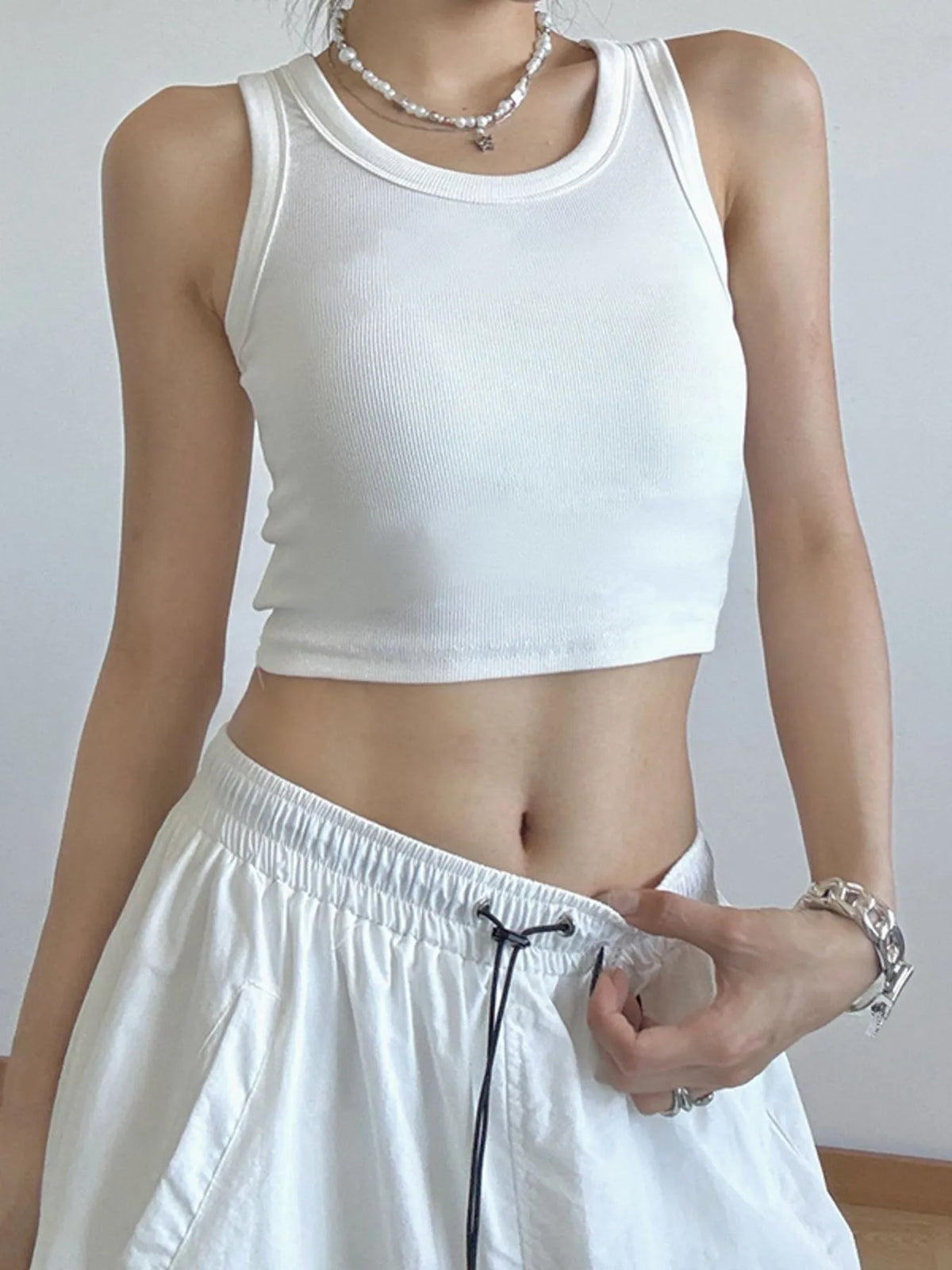 Ribbed Crop Tank Top Women's Tops Luxurious Weddings
