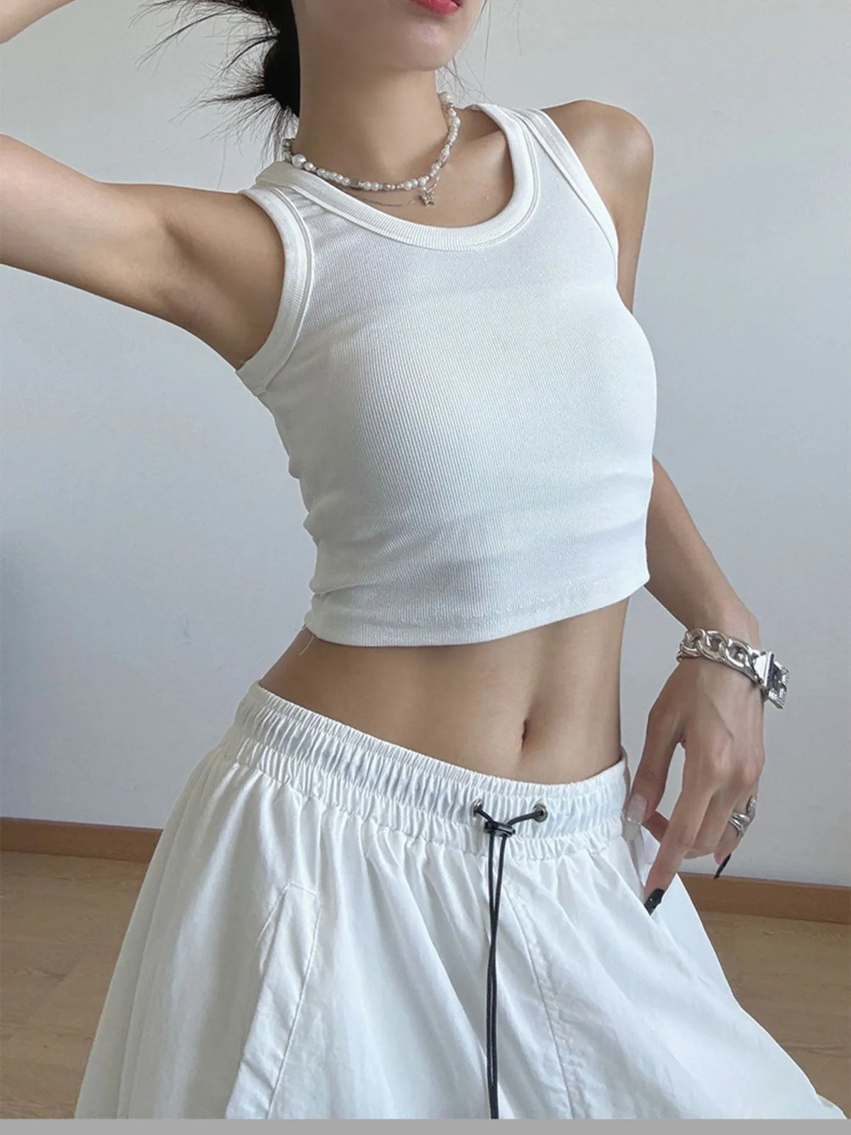 Ribbed Crop Tank Top Women's Tops Luxurious Weddings