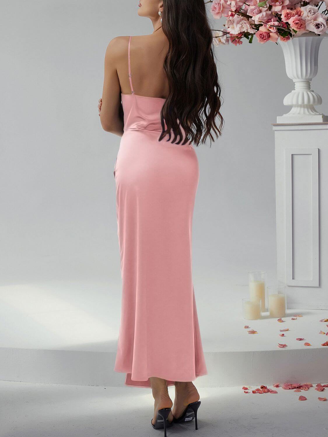 Devine Slit Ruched Maxi Cami Dress maxi dress Luxurious Weddings
