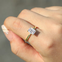 1-3ct Emerald Cut Moissanite Solitaire Ring Jewelry Luxurious Weddings