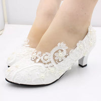 Perfectly Elegant White Lace Wedding Shoes - 4 Heel Heights Available! Luxurious Weddings