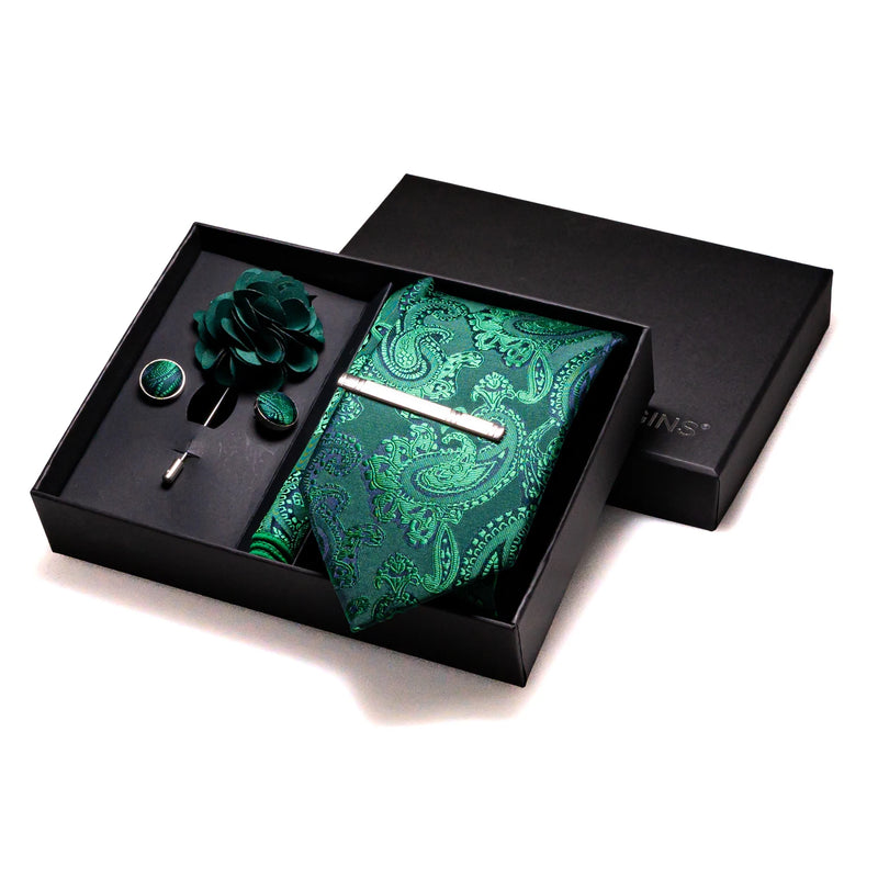 015 -100% Silk Tie & Cuflink Set Neckties Luxurious Weddings