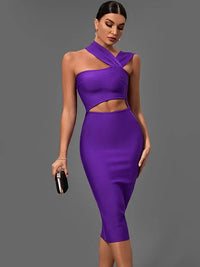 Ultra-Sexy 2022 Purple Bodycon Bandage Dress Candy Cane Lane