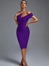 Purple Bandage Dress Bodycon Dress Luxurious Weddings