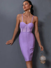 Sexy Lilac Bandage Dress for Women - Party Bodycon Dresses Luxurious Weddings