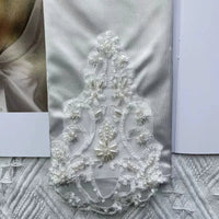 Elegant Lace Satin Bridal Gloves gloves Luxurious Weddings