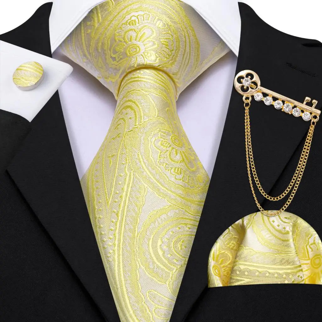 Gold Silk Tie Set Gold Luxurious Weddings