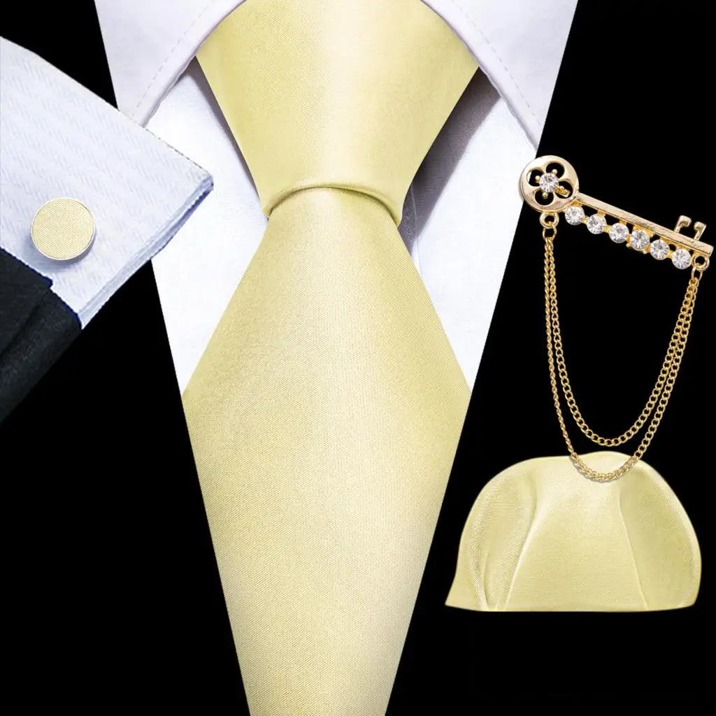 Gold Silk Tie Set Gold Luxurious Weddings