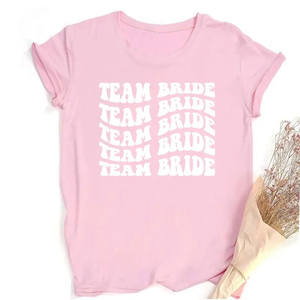 Team Bride Floral Short Sleeve T-Shirt T-Shirts Luxurious Weddings