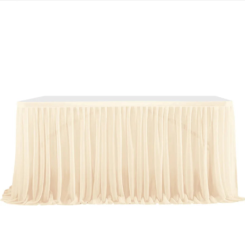 Elegant 6/9FT Party Table Skirt table skirt Luxurious Weddings