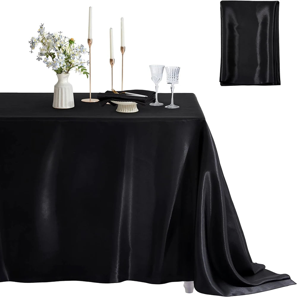 Elegant Satin Rectangle Tablecloth - Wedding & Event Decor Tablecloths Luxurious Weddings